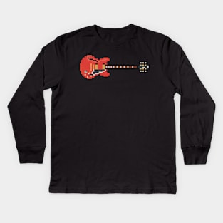 Pixel Red Pixie Guitar Kids Long Sleeve T-Shirt